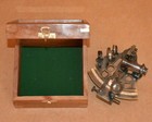 Vintage Marine Collectible Brass German Nautical Working Sextant With Wooden Box
