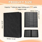Card Binder 9 Pocket 252 Cards Zip Trading Card Binder For Tcg Denim Black