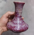 Nice Chinese Antique Collectable Art Hand Red Glaze Porcelain Shang Vase