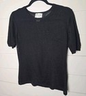 Oscar De La Renta Vintage Knit Sweater Black Size L Whimsigoth Grunge Goth 