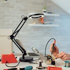 Magnifier Led Lamp 10x Magnifying Glass Desk Table Light Reading Lamp With Base