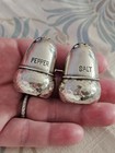Pair Of Small Silver 830 Not 925 Sterling Acorn Salt   Pepper Shakers Antique 