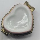 Vintage Style Sweet Heart Shaped Trinket Box Pink Ceramic Hinged Jewelry Box