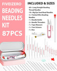 87 Pcs Beading Needles Set     3 Types  6 Sizes Big Eye Seed Bead Needle   6 Sizes