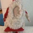 Vtg Quilted Santa Claus Doll Craft Cutter Quilt Red White Primitive Christmas 92