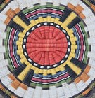 Vintage Hopi Yungyupa Third Mesa 11  Woven Wicker Plaque Basket Rain Cloud Star 