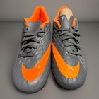 Nike Hypervenom Gray With Orange Mens Size 9 Soccer Cleats
