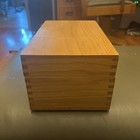 Vintage Dovetailed Oak Storage Box For Trinkets Knick-knacks Recipe Cards