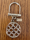Coach Pave Crystal Signature Buckle Key Fob Chain Charm Ring Free Shipping