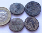 Lot Of Four   4   Uncleaned Ancient Roman Bronze Coins 