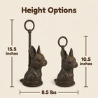 French Bulldog Cast Iron Door Stopper  Heavy 8 5 Lb  Adjustable Handle  Antique