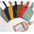 1pc Leather Luggage Tag Business Travel Id Address Label Suitcase - New