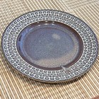 Japanese Handmade Ceramic Plate Set Of 2 Indigo Blue Brown Holiday Gift