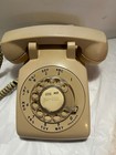 Vintage Tan Rotary Dial Desk Phone Western Electric Bell System