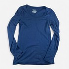 Navy Fitted Long Sleeve Top Basic Women s Size Small