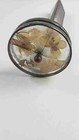 Vintage Handcrafted Kaleidoscope Double Wheel Stained Glass Purple Dried Flowers
