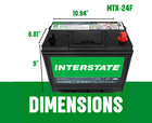 Interstate Batteries 12v 70ah Group Size 24f Sli Agm Car Battery  mtx-24f 