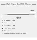 New Suin 0 7mm Gel Ink Pen Refills  Black  24 Pieces For Pens Black