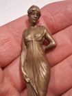 Fritz Bermann Bronze Victorian Woman Figure Austrian Vienna Fbw Gorgeous   