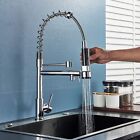 Chrome Kitchen Sink Faucet Pull Down Sprayer Swivel Single Handle Mixer Tap