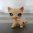 Littlest Pet Shop Lps Toy  733 Yellow Cream Short Hair Cat Green Eyes Rare Kitty
