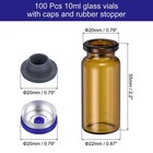 100pack 10ml Glass Vials Glass Vial Small Vials Empty With Caps Stopper  Brown