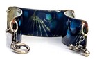Rare Vintage Mid-century Modernist Enamel On Copper Panel Bracelet