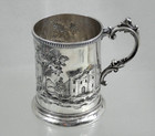 American Coin Silver Cup Repousse Architectural S  Francisco California Sterling