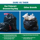 96 Gallon Industrial Strength Draw String Black Trash Bags  For Heavy Duty Cu   