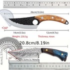 3pcs Kitchen Knife Set Handforged Stainless Steel Cleaver Utility Knives Shears