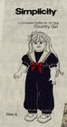 Simplicity  country Girl     victorian Girl    Cut   Sew Panel Doll Outfit Pattern