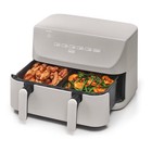 Cruxgg 10qt Air Fryer Dual Baskets Digital Nonstick Gray Basket Tri-zone