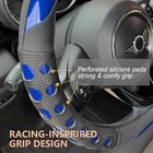  Race Grip Steering Wheel Cover  Anti-slip Silicone Perforated Design With 