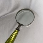 Murano Italy Chartreuse And Purple Glass Sculptural Magnifying Glass