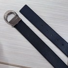 Coach Mens Signature C Buckle Reversible Belt 38mm Black Navy Blue Leather Sz44