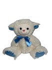Hug Fun Bear Big Feet Animal Plush White   Blue 10  Baby Companion Soft   Cuddly