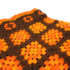 Granny Square Afghan Lap Throw Blanket Brown Yellow Orange Approx  76   x 41   