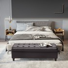 51  Tufted Top Storage Ottoman Bench Pu Leather Organizer Chair Footstool Large