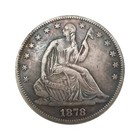 2pcs 1878 Cc Seated Liberty Silver Half Dollar Commemorative Coin