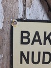 Vintage Nude Swiming Porcelain Sign Rare Old Baker Beach San Francisco Brothel