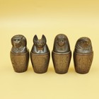 Collection Set 4 Egyptian Ancient Canopic Jars Organs Storage Funerary Statues