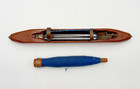 Antique 15  Wood Boat Shuttle With Bobbin Textile Weaving Loom Philadelphia Co 
