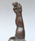 China Pure Bronze Buddhism Long Arm Happy Smile Laugh Maitreya Buddha Statue