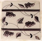 Antique Delft Tile Dutch Decorative Trim Finial Frame Grapes Floral 18th 19th C
