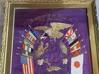 Antique Japanese Silk Embroidery Navy Memorabilia Eagle Flags Cruise East 1938