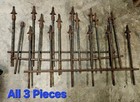 3 Antique Victorian Cast Iron Garden Fence Edging Spearhead Picket Salvage 28x18