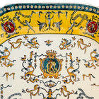 Vintage Blue   Yellow Renaissance Style Chinese Platter 14 25  X 11 75 