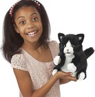 Folkmanis Tuxedo Kitten Hand Puppet  Black  White