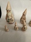 Antique Vintage Miniature Bisque Santa Elf Gnome Pixie Christmas Figurines  6 Ea