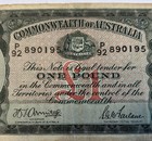 Commonwealth Of Australia 1 Pound Bank Note-vg